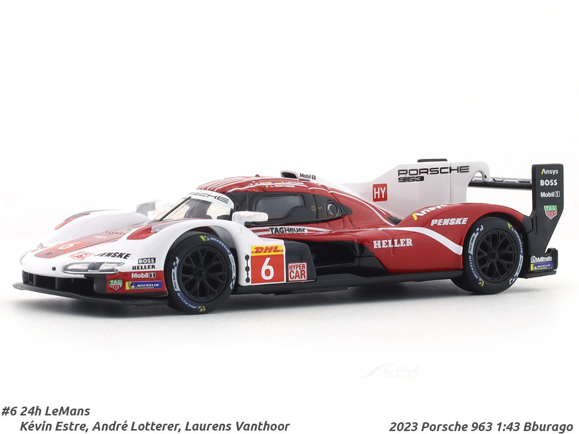 2023 Porsche 963 No.6 24h LeMans 1:43 Bburago diecast scale model
