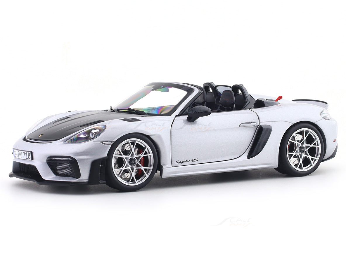 2023 Porsche 718 982 Spyder RS Weissach Silver 1:18 Norev Licensed