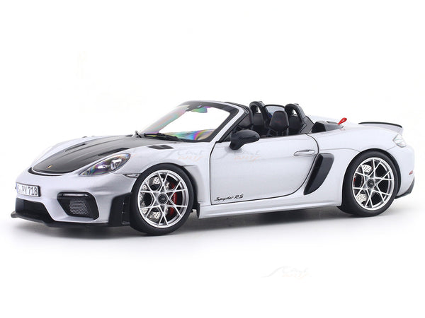 2023 Porsche 718 Spyder RS Weissach Silver 1:18 Norev licensed diecast scale model car collectible
