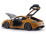 2023 Porsche Cayman GT4 RS Weissach Bahama Yellow 1:18 Norev Licensed Diecast Scale Model Car