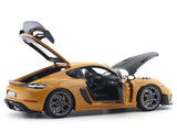 2023 Porsche Cayman GT4 RS Weissach Bahama Yellow 1:18 Norev Licensed Diecast Scale Model Car
