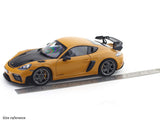 2023 Porsche Cayman GT4 RS Weissach Bahama Yellow 1:18 Norev Licensed Diecast Scale Model Car