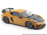 2023 Porsche Cayman GT4 RS Weissach Bahama Yellow 1:18 Norev Licensed Diecast Scale Model Car
