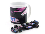 Coffee mug & 2024 Alpine A524 No. 10 Pierre Gasly 1:43 Bburago Formula 1 diecast scale model car