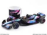 Coffee Mug & 2024 Alpine A524 Miami GP E Ocon 1:18 Solido licensed diecast scale model car