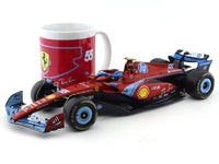 2024 Ferrari SF24 #55 Carlos Sainz Miami GP 1:18 Bburago & coffee mug