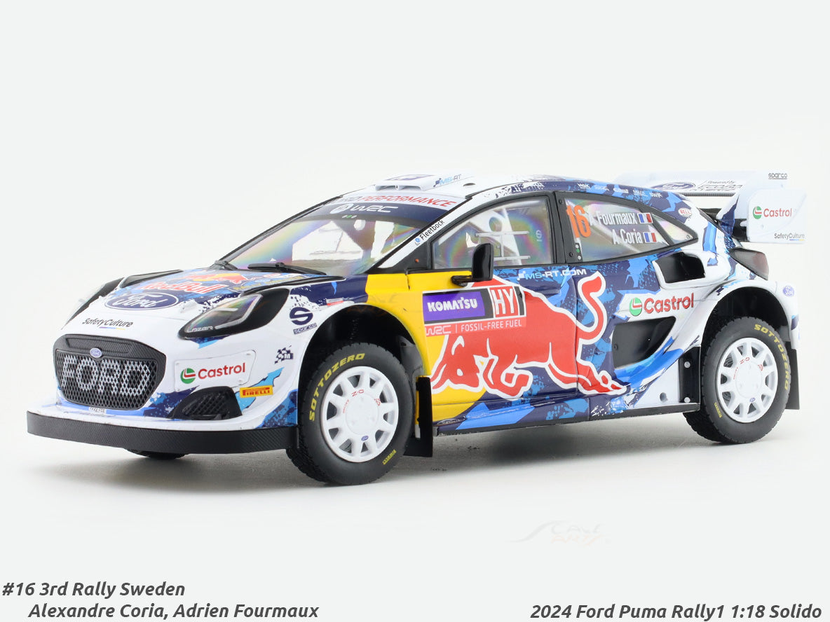 2024 Ford Puma Rally1 3rd Sweden 1:18 Solido licensed diecast scale model  car collectible
