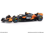 2024 McLaren MCL38 No. 4 Lando Norris 1:43 Bburago Formula 1 diecast scale model car