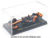 Coffee mug & 2024 McLaren MCL38 No. 81 Oscar Piastri 1:43 Bburago Formula 1 diecast scale model car