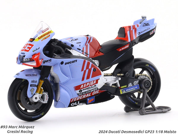 2024 Ducati Desmosedici GP23 Marc Marquez 1:18 Maisto licensed Moto GP diecast scale model bike