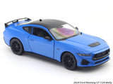 2024 Ford Mustang GT Blue 1:24 Welly Licensed Diecast Scale Model Car Collectible