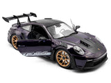2024 Porsche 911 GT3 RS Weissach Purple 1:18 Solido Licensed Diecast Scale Model Car Collectible