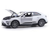 2024 Porsche Macan Turbo Electric Silver 1:24 Bburago Licensed Diecast Scale Model Car Collectible