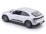 2024 Porsche Macan Turbo Electric Silver 1:24 Bburago Licensed Diecast Scale Model Car Collectible