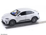 2024 Porsche Macan Turbo Electric Silver 1:24 Bburago Licensed Diecast Scale Model Car Collectible
