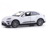 2024 Porsche Macan Turbo Electric Silver 1:24 Bburago Licensed Diecast Scale Model Car Collectible