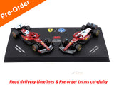 Pre Order : 2025 Ferrari SF-25 Twin Pack Charles L  1:64 Bburago Licensed F1 Diecast model