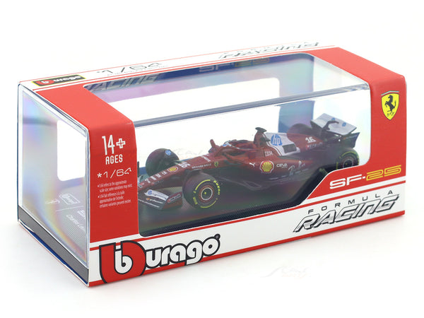 2025 Ferrari SF25 No 16 1:64 Bburago Licensed Diecast Formula 1 Scale Model Car Collectible