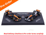 Pre Order : 2025 McLaren MCL39 Twin Pack Lando N 1:64 Bburago Licensed F1 Diecast model