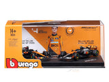 Pre Order : 2025 McLaren MCL39 Twin Pack Lando N 1:64 Bburago Licensed F1 Diecast model