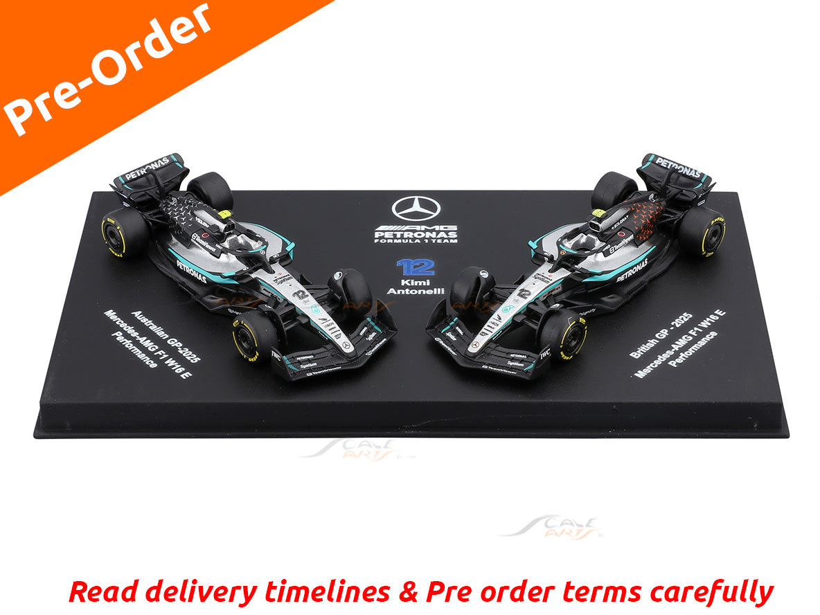 Pre Order : 2025 Mercedes W16 Twin Pack Kimi A 1:64 Bburago