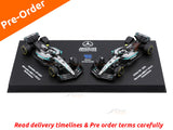 Pre Order : 2025 Mercedes W16 Twin Pack Kimi A 1:64 Bburago Licensed F1 Diecast model