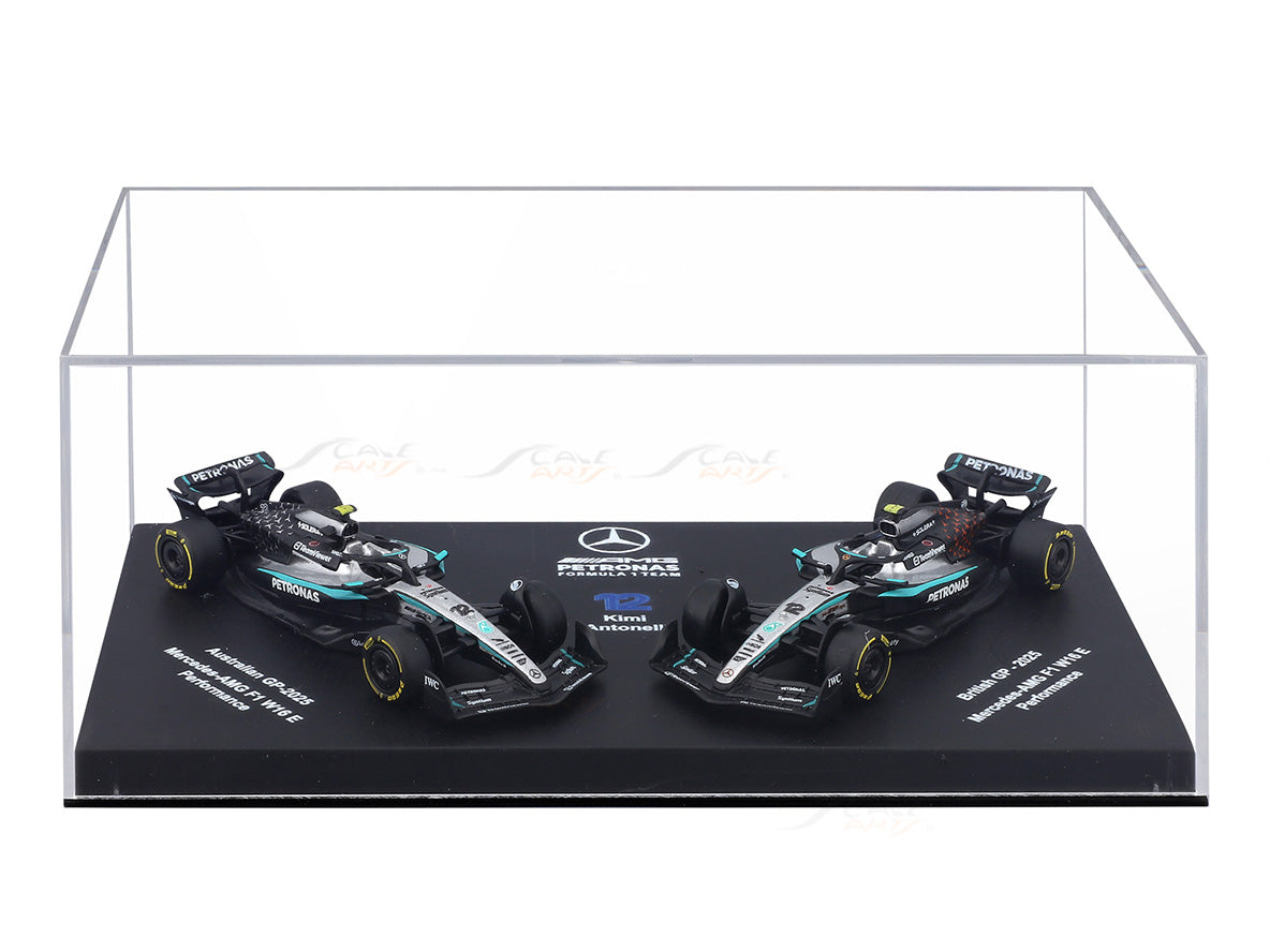 Pre Order : 2025 Mercedes W16 Twin Pack Kimi A 1:64 Bburago