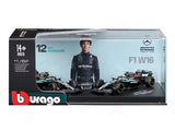Pre Order : 2025 Mercedes W16 Twin Pack Kimi A 1:64 Bburago Licensed F1 Diecast model
