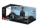 Pre Order : 2025 Mercedes W16 Twin Pack Kimi A 1:64 Bburago Licensed F1 Diecast model