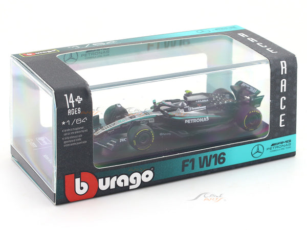 2025 Mercedes-Benz W16 No 12 1:64 Bburago Licensed Diecast Formula 1 Scale Model Car Collectible
