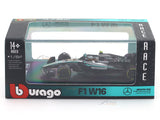2025 Mercedes-Benz W16 No 12 1:64 Bburago Licensed Diecast Formula 1 Scale Model Car Collectible
