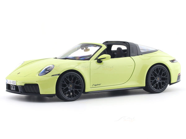 2025 Porsche 911 992.2 Targa 4 GTS Hybrid Yellow 1:18 Maisto Licensed Diecast Scale Model Car Collectible