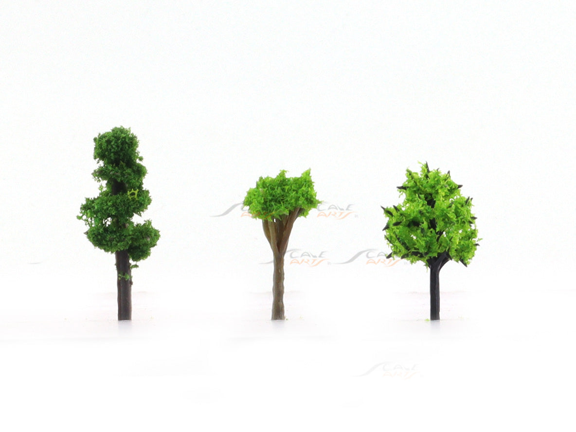2.5 - 3 cm Miniature Trees set of 15 assorted | Scale Arts India