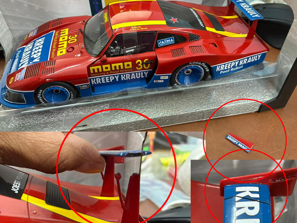 Damage: 1983 Porsche 935 #30 MOMO 6h Mid Ohio 1:18 Solido diecast