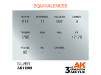 Silver 17ml AK Interactive acrylic color AK11209