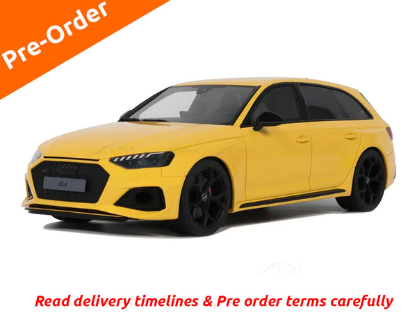 Pre Order : Audi RS 4 Avant 25th Anniversary Imola Yellow 1:18 GT Spirit resin scale model car collectible