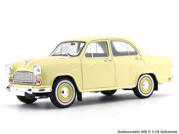 Ambassador MK II beige 1:18 Vahanam diecast Scale Model car