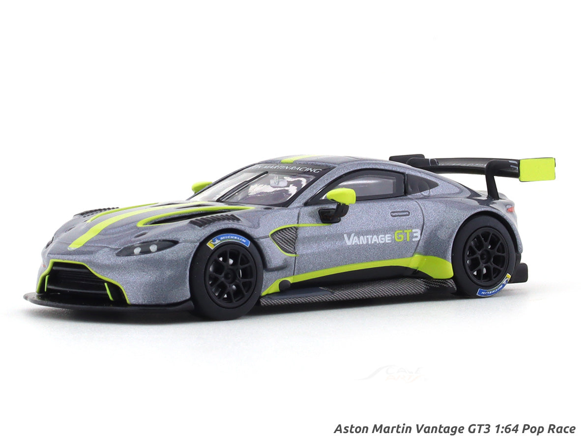 Aston Martin Vantage GT3 Grey 1:64 Pop Race diecast scale model collectible