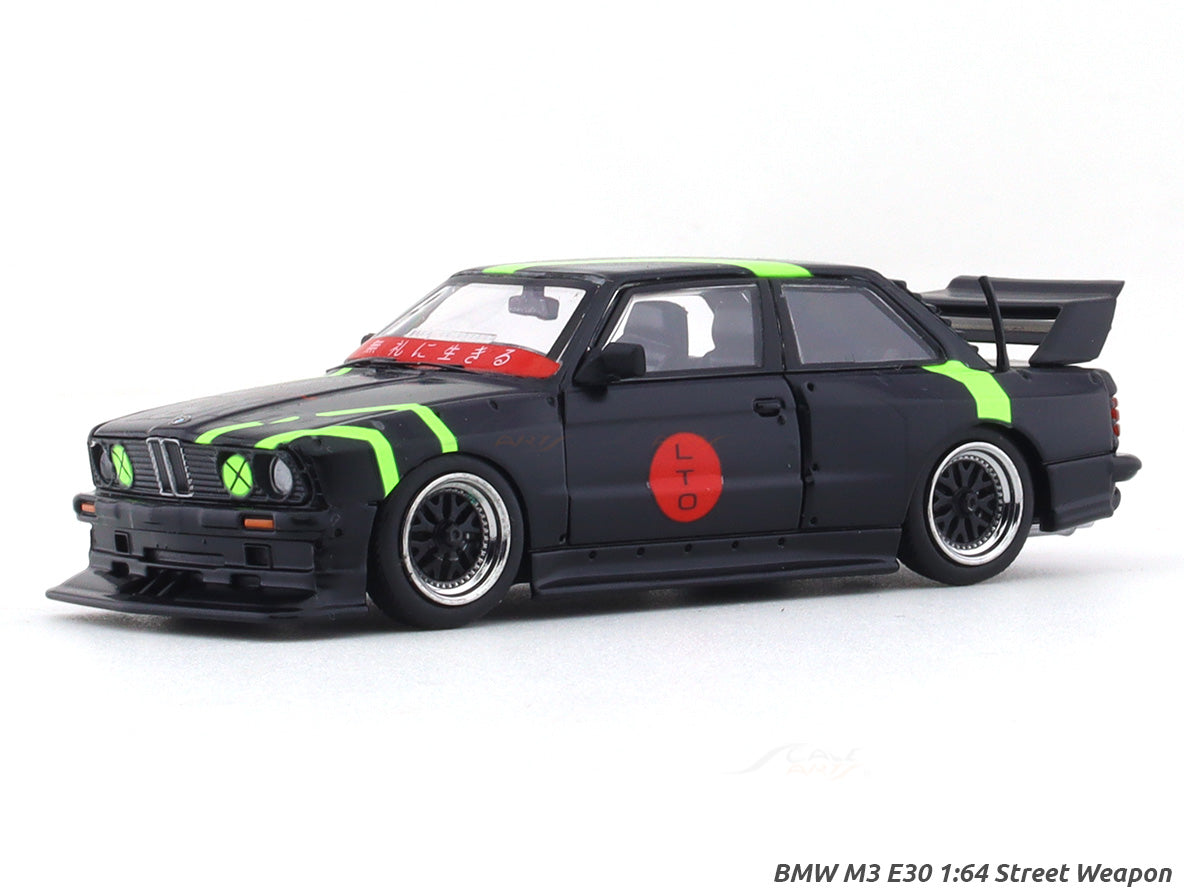 BMW M3 E30 black 1:64 Street Weapon diecast scale model car