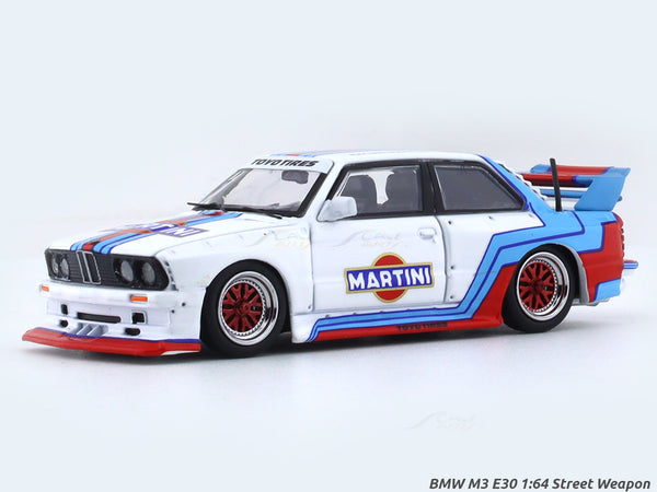 BMW M3 E30 Martini 1:64 Street Weapon diecast scale model car miniature