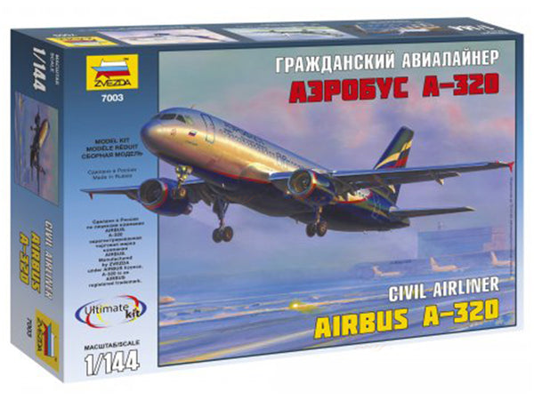 Civil airliner Airbus A-320 1:144 Zvezda plastic model kit