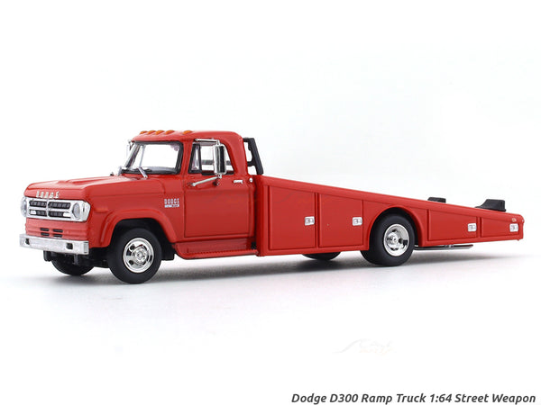 Dodge D300 Ramp Truck red 1:64 Street Weapon diecast scale model car miniature