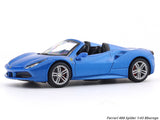 Ferrari 488 Spider blue 1:43 Bburago licensed diecast scale model car