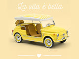 1965 Fiat 500 Jolly Yellow 1:18 Norev Licensed Diecast Scale Model Car Collectible | Classic Italian Beach Car | Buy in India