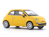 Fiat 500 Yellow 1:64 Kyosho Mini Car Book licensed diecast scale model car collectible