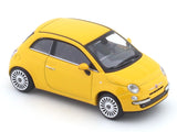 Fiat 500 Yellow 1:64 Kyosho Mini Car Book licensed diecast scale model car collectible