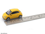 Fiat 500 Yellow 1:64 Kyosho Mini Car Book licensed diecast scale model car collectible