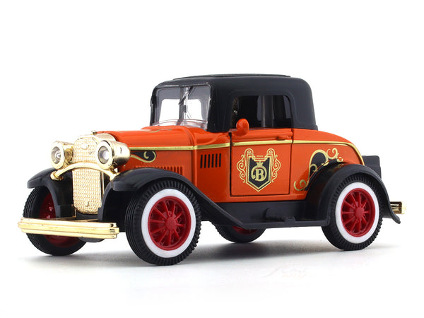 Orange Classic car pull back alloy toy