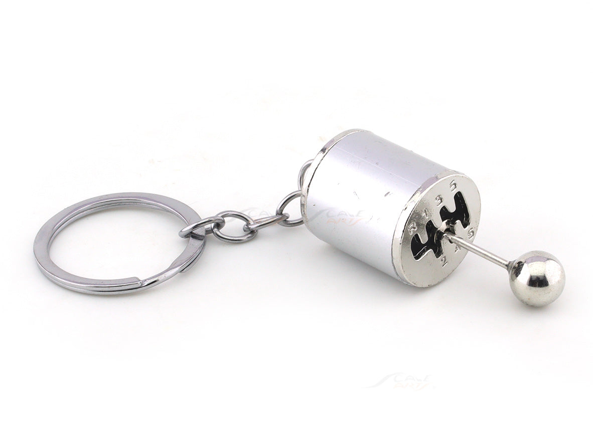 Gear shifter silver metal keyring / keychain | Scale Arts India