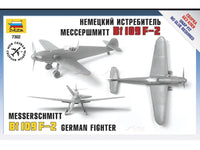 German fighter Messerschmitt Bf-109 F2 1:72 Zvezda plastic model kit